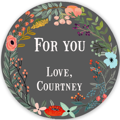 Charcoal Vine Wreath Gift Stickers